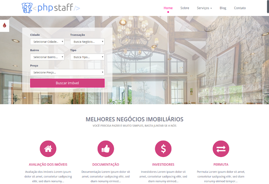 script php Imobiliaria V4 admin 10 cores e blog