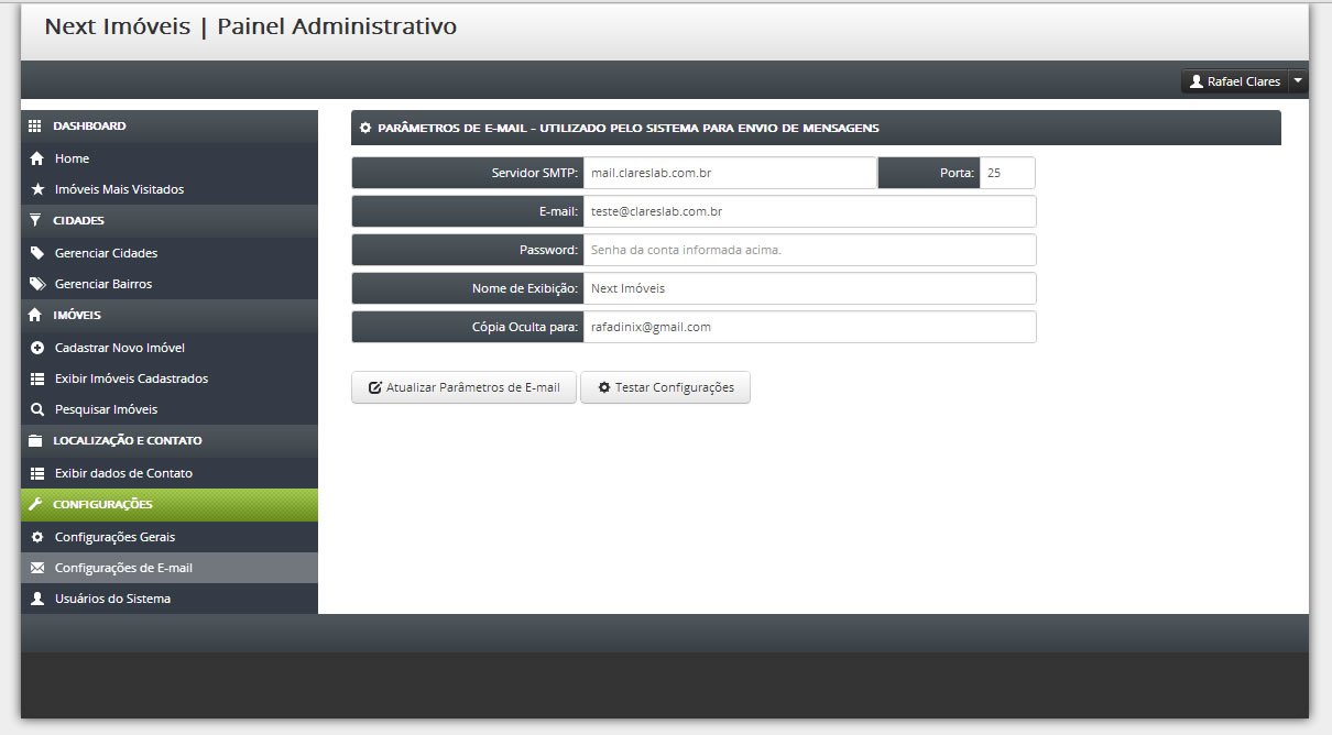 Configuração SMTP