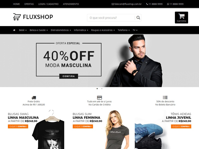 loja virtual responsiva php mysql fluxshop v2.8